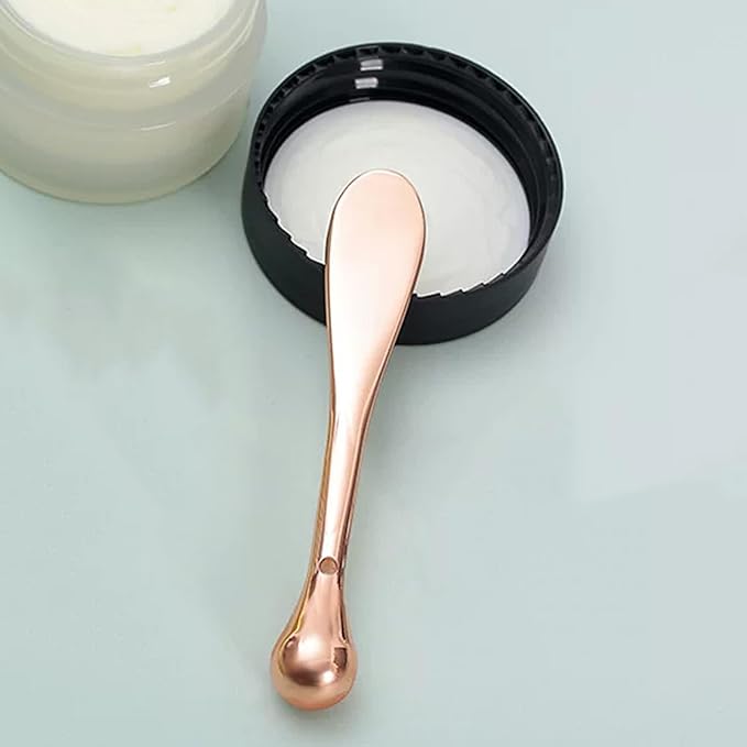 4pcs Metal eye roller tool,Cream Massage Stick Tool for Face Cream Applicator,Makeup spatula,eye massage tool, eye cream applicator, eye cream applicator(Rose Gold)