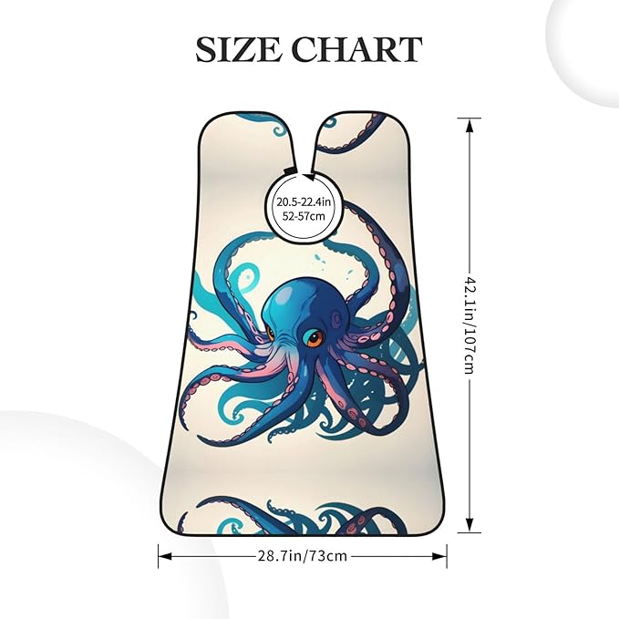 Jellyfish Pattern Print Beard Bib Shaving Apron, Beard Hair Trimming Cape Gift For Dad