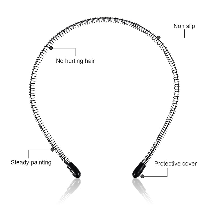 WILLBOND 3 Pack Unisex Hair Band Metal Headband Black Head Band Spring Wavy Nonslip Men Women Sports Fashion Headwear (Small Spring)