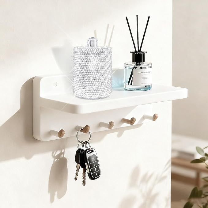 Yivaiks Bling Qtip Dispenser for Cotton Swabs, Balls, Pads, Floss Picks- Small Plastic Canister Apothecary Jar,Bathroom Essentials Accessories Decor, Vanity Makeup Qtip Holder Storage Organizer