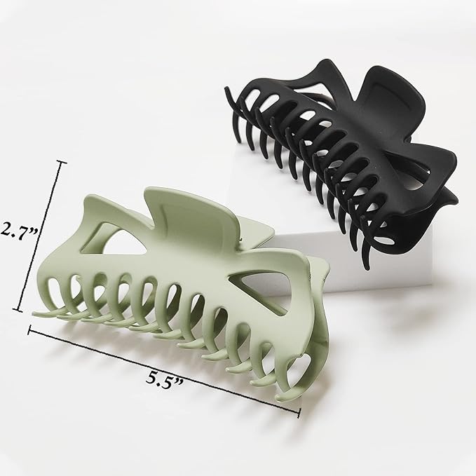 5.5” Large Hair Claw Clips, Big Hair Clips Enough to Hold Your Hair, Hair Clips for Women Thick Hair (Neutral-4pcs)