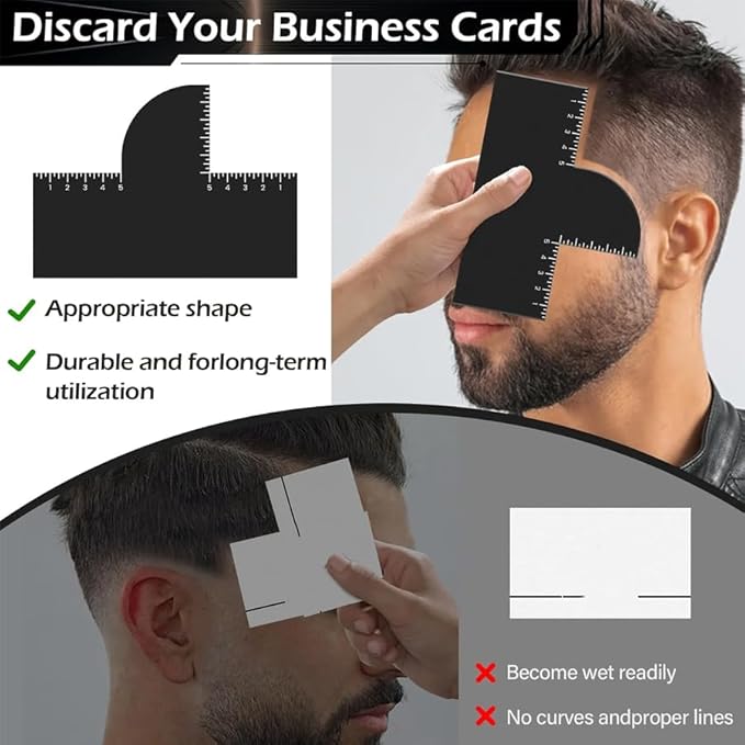 Beard Shaper Tool for Men Professional Beard Line Up & Edging Kit with Measurement Guide Head Shaping Styling Tool for Hairline, Neckline, Cheek Lines