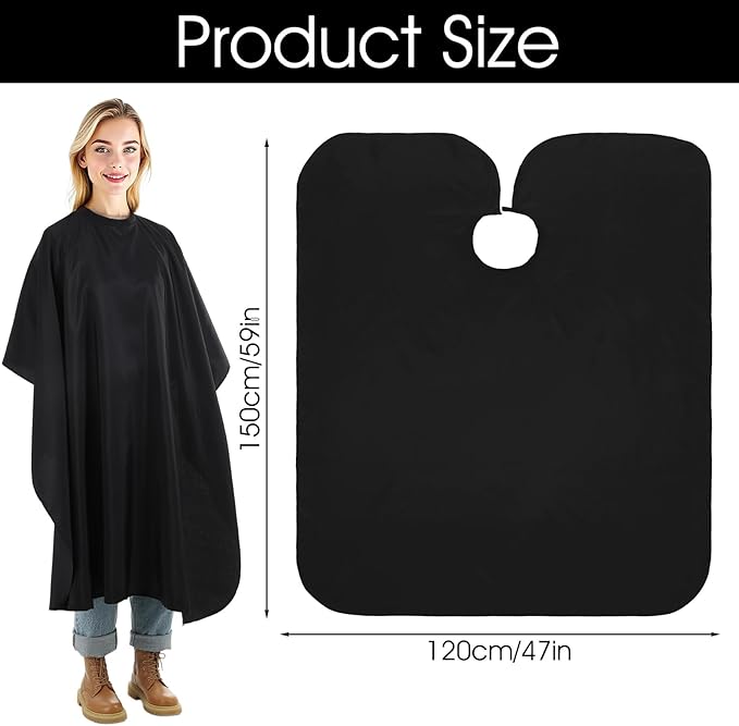 12 pcs Hair Salon Capes Waterproof Haircut Unisex Black Cape Barber Hair Cutting Cape with Snap Closure Hair,Coloring and Styling