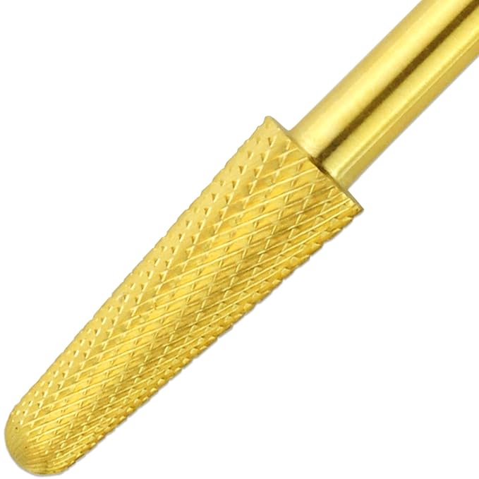 USA PANA Professional 3/32" Shank Size - Cone Shape Carbide Bit - Nail Drill Bit for Manicure Pedicure Tools Dremel Machine - Gold, Silver (Extra Fine, Gold)