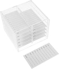 Acrylic False Eyelashes Storage Box 10-layer Lash Organizer Travel Eyelash Case Multi-compartment Cosmetic Display Holder for Makeup Artists and Beauty Enthusiasts