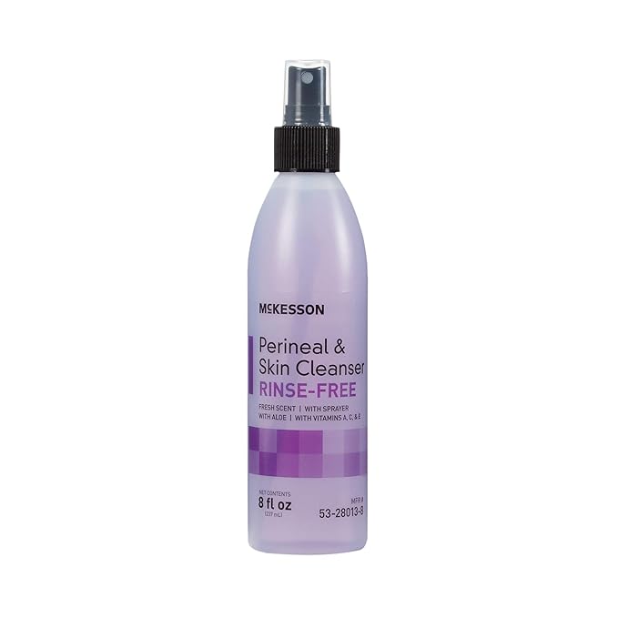 McKesson Perineal Skin Cleanser with Aloe, 8 oz [Pack of 48] Rinse-Free Body Wash for Incontinence or Ostomy Care, Fresh Scent