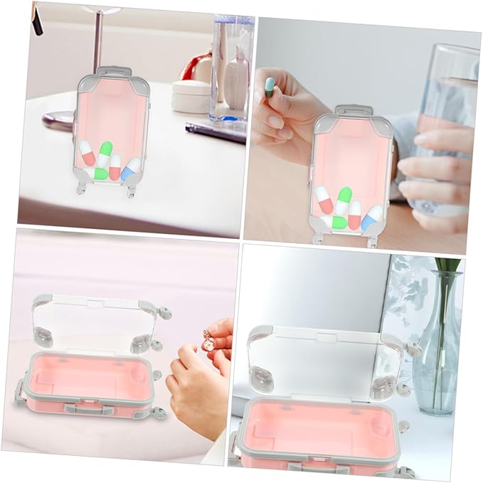 minkissy Mini Suitcase Bag for Women False Eyelashes Storage Case Small Makeup Case Travel Cosmetic Bag