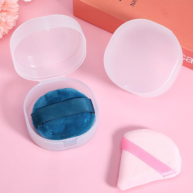 3 Pcs Cosmetic Cotton Pad Holder, Portable Plastic Mini Containers with Lids Reusable Refillable Qtip Holder Travel Case for Makeup Remover Toner Pads DIY