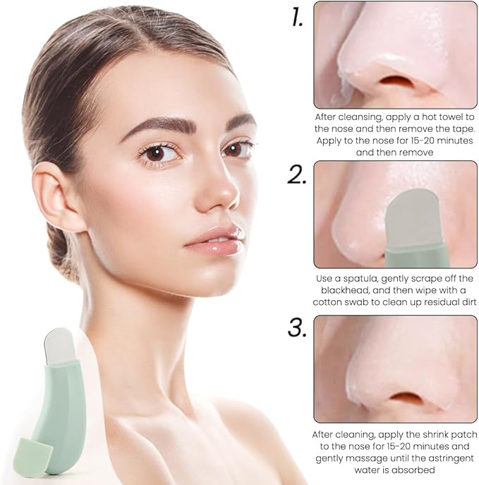 Blackhead Remover Tool, Silicone Face Scraper for Deep Cleansing, Skin Scrubber Face Spatula, Nose Blackhead Remover, Mild and Safe Skin Care Tool for Men and Women (Color:1PC)