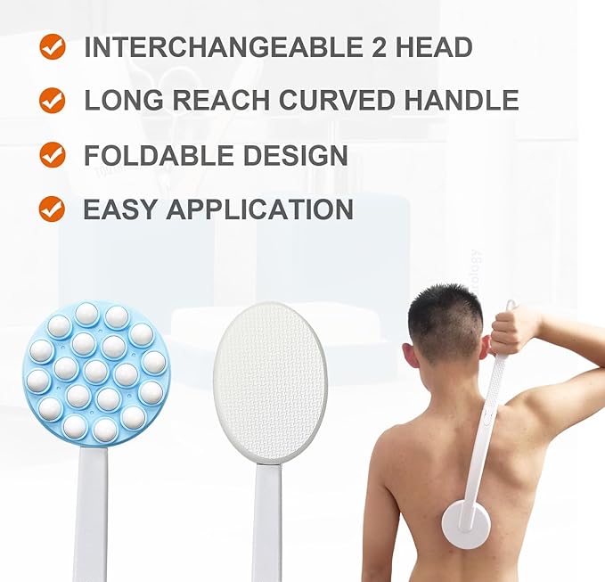 Lotion Applicators for Back, 18 inch Back Lotion Applicator, Back Lotion Applicator for Your Back, Foldable Handle Easy Reach Self Apply Cream Moisturizer Sunscreen
