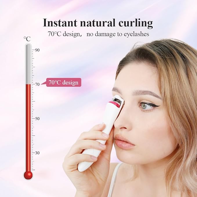 TOUCHBeauty Heated Eyelash Curler, Professional Eyelash Curler with Heating Silicone Curling Pad Curling Tool for Women Long Lasting Naturally Eyelashes TB-2016A-w