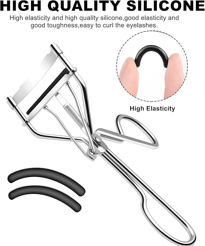 100Pack Compatible with Shiseido Eyelash Curler Refill Pads,High Elasticity Silicone Refill Pads Compatible with Shiseido Eyelash Curler,Gentle & Safe on Lashes,Black.