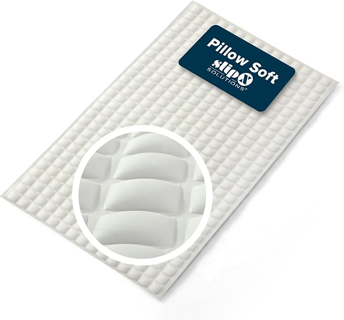 SlipX Solutions Pillow Top Cushioned Bath Mat, Non Slip Comfort Underfoot, 700 Air-Filled Pillows, Soft Shower Mat, Strong Suction Cups, Cream