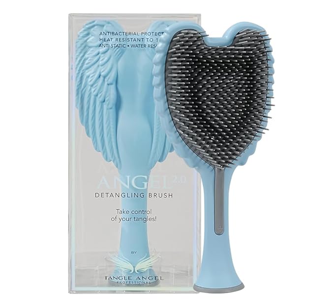 Tangle Angel Detangling Hair Brush for Women - Anti-Static Angel Wing Hair Brush for Wet&Dry Hair - Flexible Bristles Detangler Brush for Straight, Wavy&Curly Hair - Ideal Gift for Women -Pink&Gray