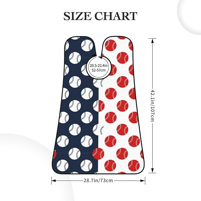 Adjustable Beard Bib, Non-Stick Hair Catcher Cape for Men's Shaving, Waterproof with 2 Suction Cups, Baseball American Flag Shave Bib