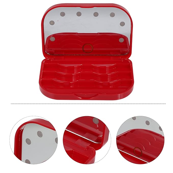 Led Eyelash Storage Box Portable Eyelash Organizer with Makeup Mirror Compact False Case for Travel and Daily Use