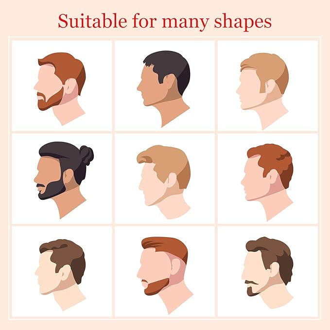 2 Pieces Beard Guide Shaping Template Tools Mustache Lineup Stencil Hairline Hair Cutting Beard Shaper Trimming Styling Curving Goatee with Inbuilt Combs for Men