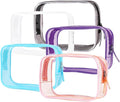 Buminee Clear Pouch Small, 6.6"x2.3"x4.7" Size TSA Approved Toiletry Bag, Travel Bags for Toiletries, Cosmetic Bag for Women and Men Small - Mixed Color - 5 Pack