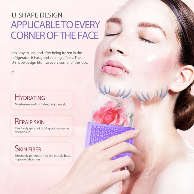 Baluue Ice Roller Mold Skin Ice Roller Face Massage 5.11 Inch Facial Beauty Tool for Puffiness Reduction Pain Relief and Soothing Cooling Therapy at Home or Travel