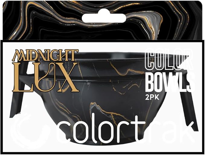 Colortrak Lux Bowls, Stackable Color Bowls With Non-Slip Rubber Bottom, Easy-Pour Spout Lip, Shimmer Gradient Design, Color Grid With Milliliter Measurements, Pack of 2