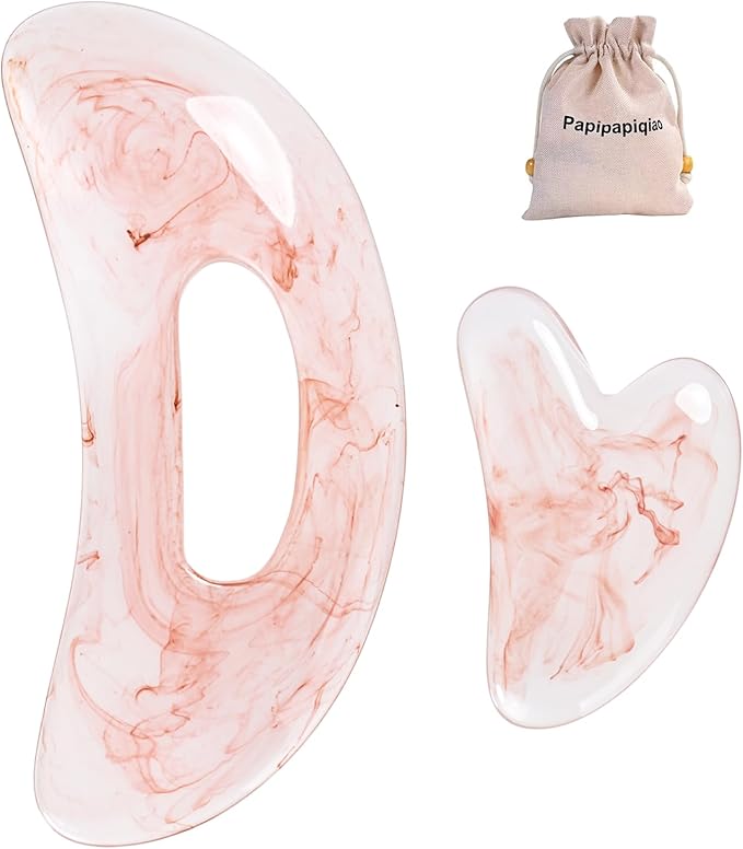 Large Body Gua Sha Tool for Lymphatic Drainage,Cellulite, Sculpting and Sore Muscles,Grip-Friendly with Smooth Resin & Ergonomic Design for Jawline, Neck,Thighs and Stomach Pink Resin Prop 65 Tested