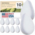 Impresa Face Scrubber Exfoliating Pads - 10 Count, White Puff - Facial Sponges for Deep Clean & Skin Buffing - Exfoliating Sponge & Scrub Pads