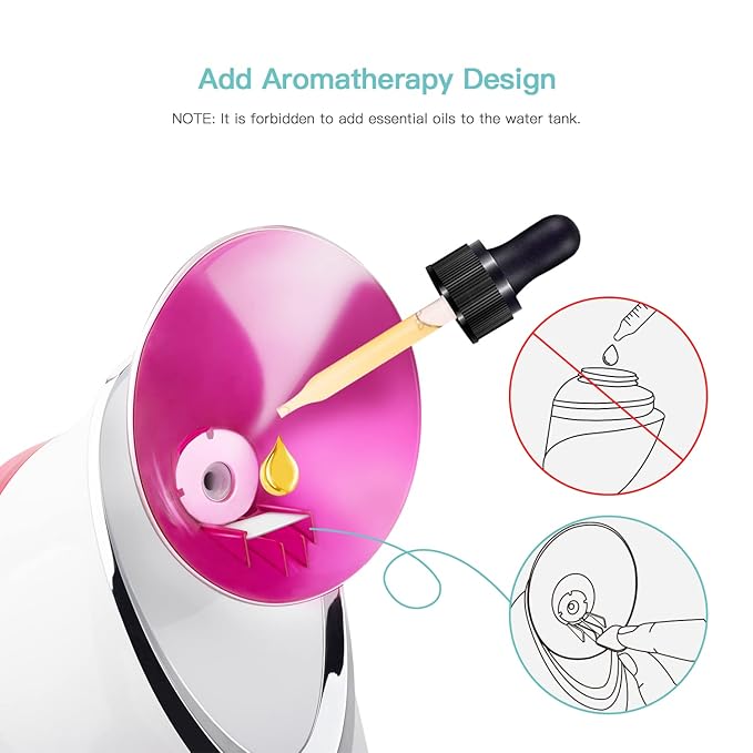 EZBASICS Facial Steamer Bundled with Facial Cleansing Brush Pink