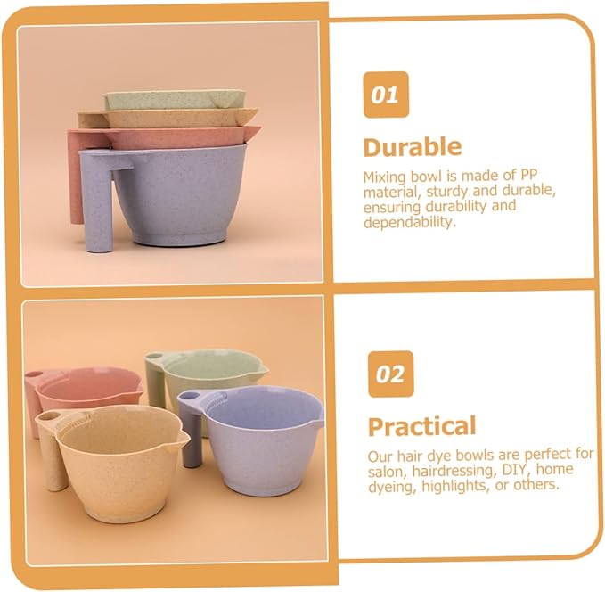 minkissy 8 Pcs Hair Dye Tools Tint Mixing Bowls Hair Tint Measuring Cup Color Mixing Bowls Colorful Dye Salon Dying s Dying