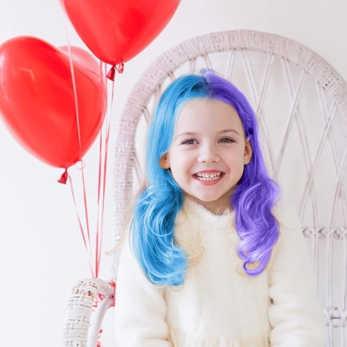 MSDADA Blue and Purple Hair Chalk for Girls-New Hair Chalk Comb Temporary Bright Washable Hair Color Dye for Kids-Girls Toys Gifts for Birthday,Easter,Christmas,Halloween