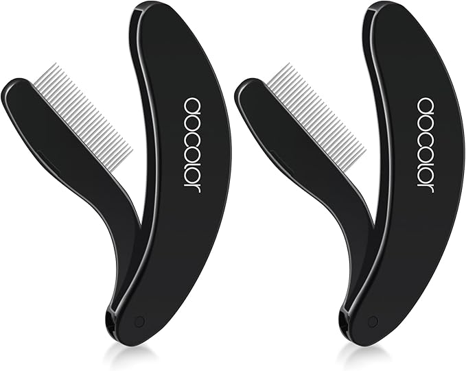 docolor Foldable Eyelash Comb 2 PCS Separator Folding Lash Comb Eyebrow Mascara Applicator Eyelash Definer Arc Designed Cosmetic Brushes Tool