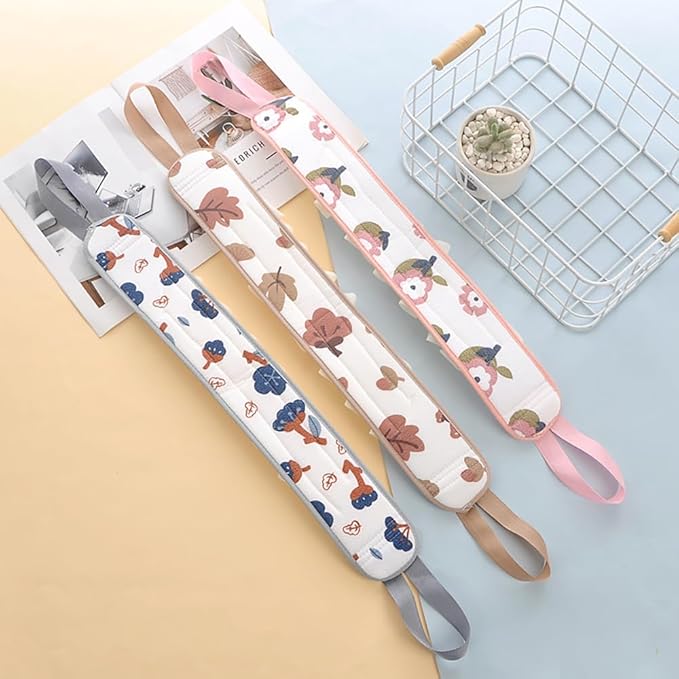 2pcs Flower Exfoliating Back Scrubber with Strap Long Body Scrub Sponge Double Sided Exfoliating Cloth Bath Shower Mesh Sponge Shower Loofah with Handle for Women