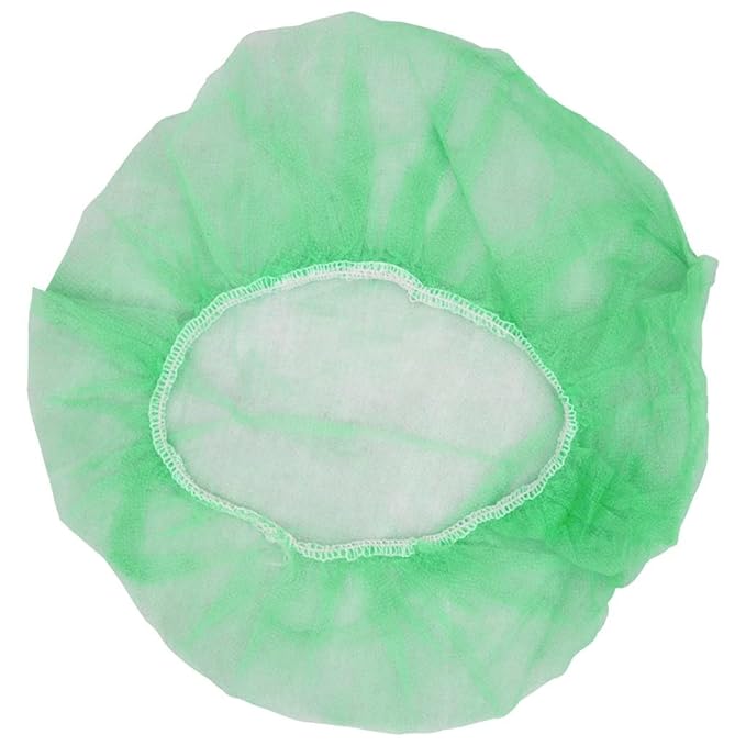 21" Disposable Bouffant Caps Hair Net | CASE OF 1000, Green | Hairnets, Non-Pleated Head Hair Covers |For Medical, Labs, Nurse, Tattoo, Food Service, Hospital, Cooking - Size 21" Green