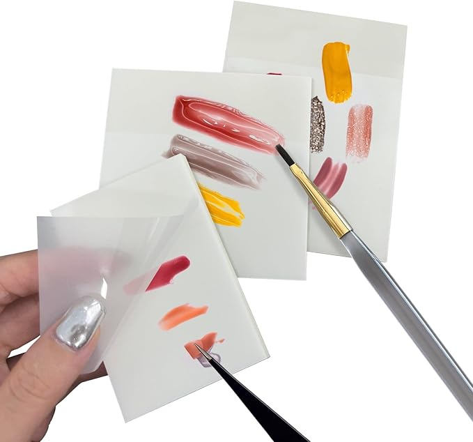 Disposable Nail Polish Mixing Papers, Three Sizes DIY Manicure Pigment Art Palette, Portable Waterproof Drawing Tool for Gel Makeup and Salon, Translucent, 150 Sheets