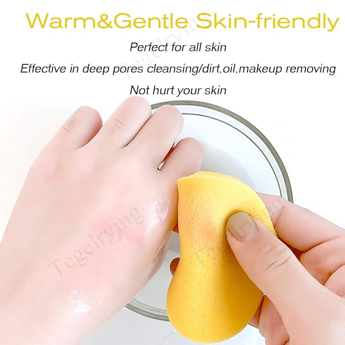 Facial Sponge Compressed,120 Count PVA Professional Makeup Removal Round Face Wash Sponges Spa Pads Exfoliating Cleansing for Women,Yellow,Pink,Purple,Blue,Green