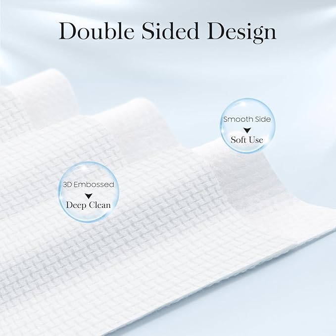 2 Pack of 50 count XL Disposable Face Towels 10” x 12”, 100% Viscose Fibre, Soft & Skin Friendly Face Towelettes Disposable, Facial Tissue Wipes for Women Cleansing