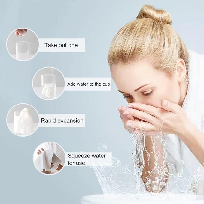 Canned 100 PCS Compressed Towels Portable Mini Compressed Coin Tissue for Travel Sports, Beauty Salon or Home Hand Wipes