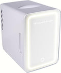Frigidaire Mini Personal Fridge Cooler, LED Lighted Mirror, 6.5L Capacity, Chills 9 Cans, or Makeup and Skincare, Portable & Compact