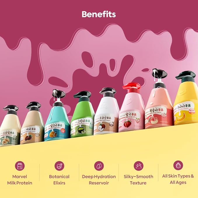 WELCOS KWAILNARA Coffee Milk Body Lotion (19.75 Fl Oz) – Energizing Korean Body Lotion for Deep Hydration | Milk Protein, Royal Jelly, & Coffee Extract Antioxidant Care | Paraben-Free & Non-Greasy