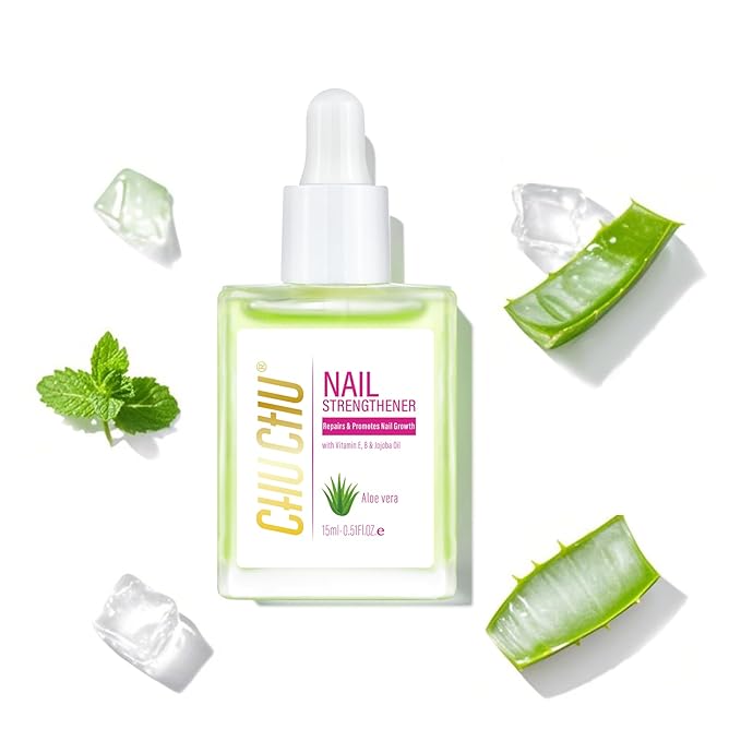 CHUCHU Nail Growth and Strengthener Oil for Cuticle - Aloe Vera Scent Cuticle Oil Repair Moisturizing Treatment - Natural Jojoba Vitamin B & E Nail Oil for Dry Cracked Nails