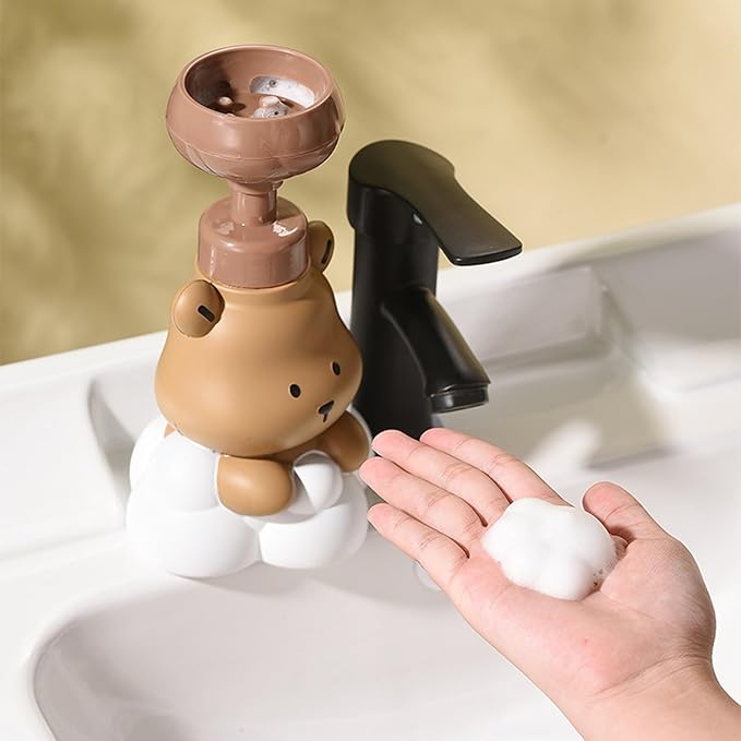 1 Pc Bear Paw Foam Soap Dispenser Cartoon Shaped Pump Bottle Refillable Hand Sanitizer Dispenser for Bathroom Kitchen Shampoo Lotion