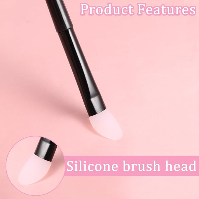 6 Pcs Silicone Eyeshadow Brush, Makeup Applicator Lip Mask Makeup Brushes Silica gel Makeup Eyebrow Lipstick Brushes Lip Mask Makeup Brushes for Liquid Eye Shadow Applying Cream