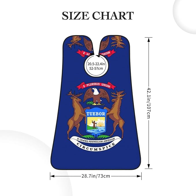 Michigan State Flag Print Beard Bib Apron For Men, Beard Hair Catcher For Men Shaving Trimming,Beard Cape Cloth