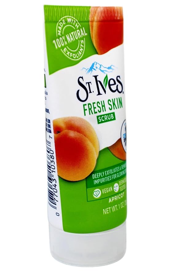 St. Ives Apricot Scrub Exfoliant, Travel-Size 6-Pack – Fresh Skin Exfoliating Apricot Facial Scrub, 1 Oz Ea