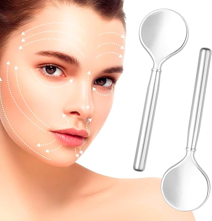 3pcs Mini Metal Makeup Spoon, Reusable Cosmetic Cream Spatulas, Skincare Scoop Applicator Facial Massage Beauty Tools for Mixing and Sampling Face Eye Cream- Silver
