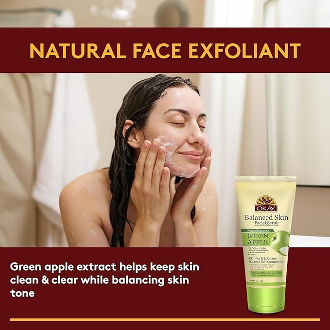 OKAY Green Apple Facial Scrub - 6 oz / 170 ml