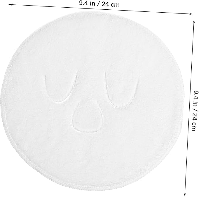 2Pcs Coral Fleece Hot Compress Towel Mask Reusable Facial Care Towels for Skin Cooling and Soothing White Color for and Beauty Treatments