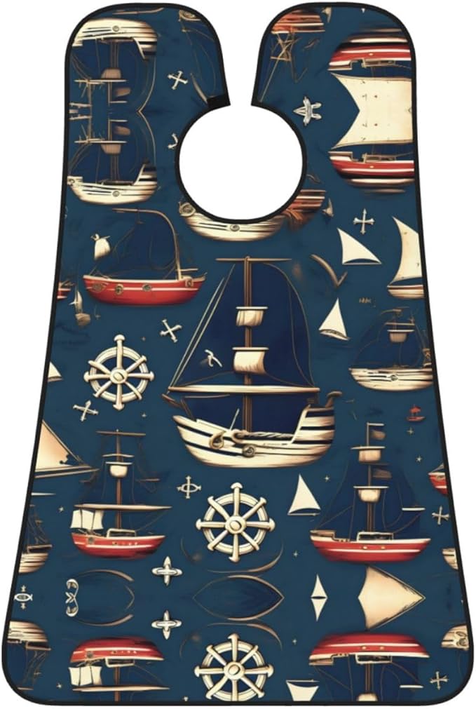 Ocean Fishes Print Beard Bib Shaving Apron, Beard Hair Trimming Cape Gift For Dad