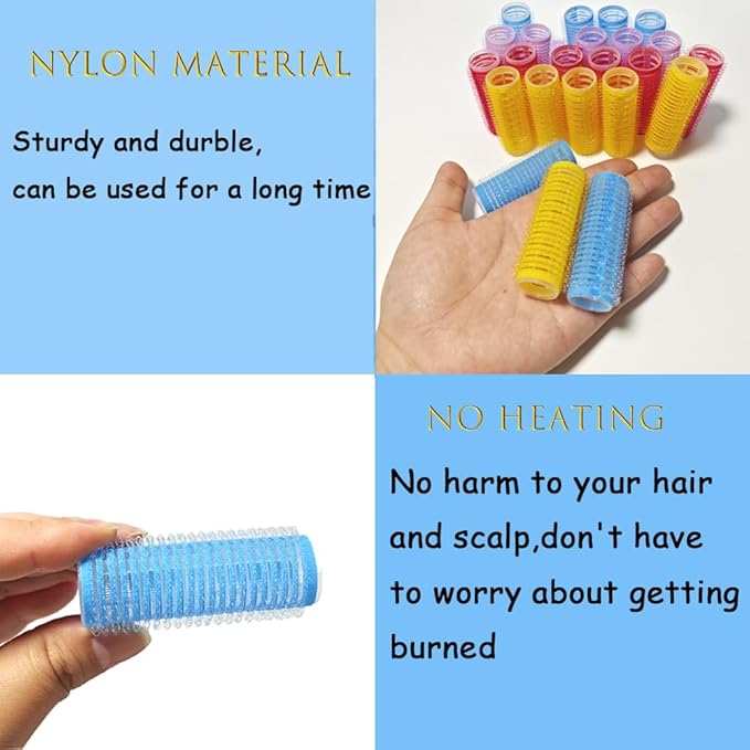 ZMD 18Pcs Self Grip Small Hair Curlers Rollers, Plastic Hair Curlers Heatless Salon Hairdressing Curlers DIY Curly Hair-Accessories for Women Girls Short Medium Thick Hair (0.8 x 2.4 Inch)