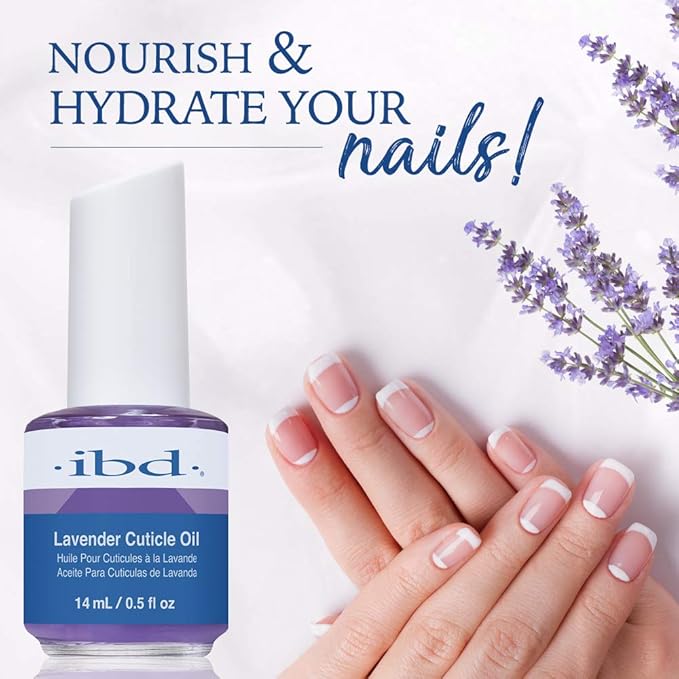 IBD Lavender Cuticle Oil – Moisturizing Nail Oil for Growth & Strength, Repair Damaged Nails, Cuticle Softener, Lavender Scent, 0.5 fl oz