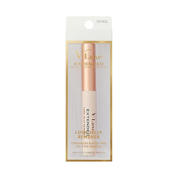 VLuxe Lush Jelly Lash Remover for Eyelash Extensions, Clusters, Individual False Lash, Mess-Free Gel Formula Removes Bond & Seal, Lash Glue & Adhesive, Mascara Brush For Easy Removal With No Wipes